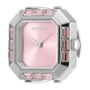 Invicta Women's Pink and Silver Geometric Ring Watch